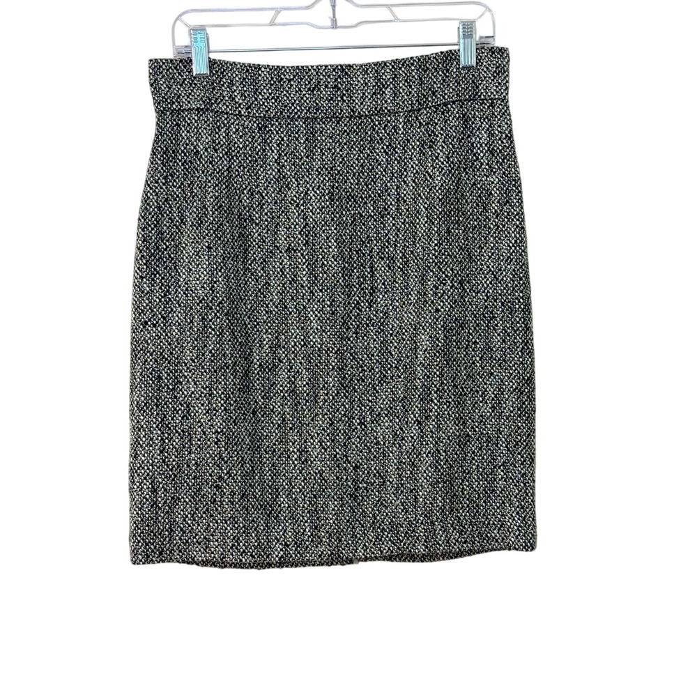 346 Brooks Brothers Petite Black and White Tweed Pencil Skirt